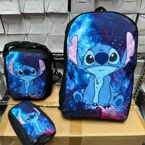Stitch Backpack Set with Lunchbox & Pencil Case (comes brand new sealed)